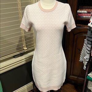 Michael Kors White Sheath Dress with Cuffed Sleeves